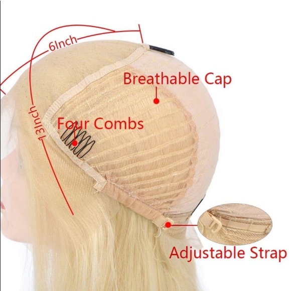 14” 613 BLONDE HUMAN LACE FRONT BOB WIG *NEW* main image 5